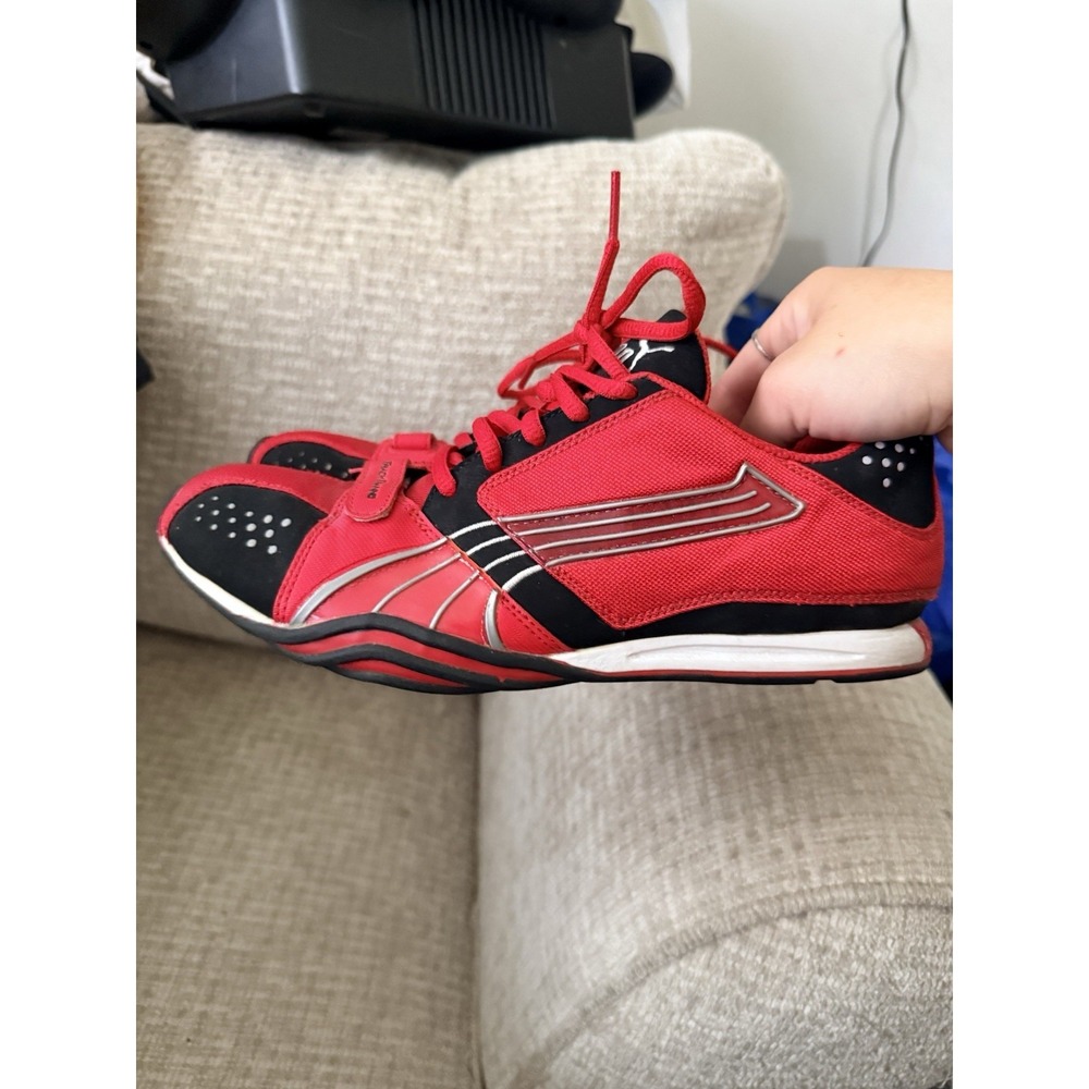 Vintage PUMA Cell Sneakers‎ Track Training Shoes Women's 7 Red Black y2k